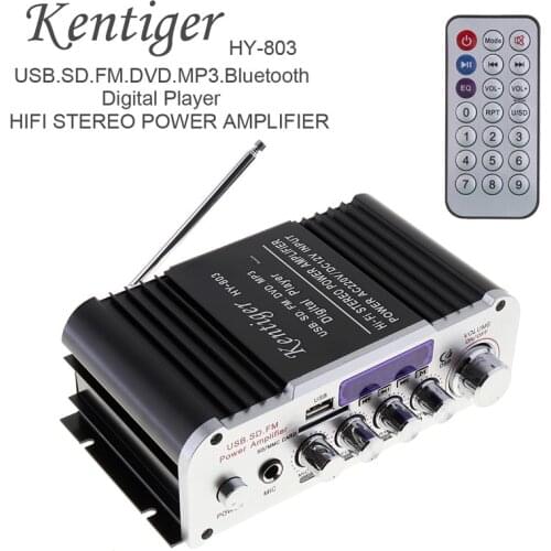 12V 2CH HI-FI Bluetooth Car Audio Power Amplifier FM Radio Player Support SD/USB/DVD/MP3 Input for Car Motorcycle Home