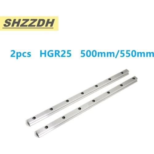 2PCS precision linear guide HGR25 length 500mm / 550mm, used for HGH25CA/HGW25CC slider CNC engraving machine accessories