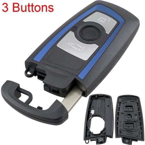 3Buttons Smart Key Shell Cover Remote Keyless Case with Uncut Blank Blade Fit for BMW CAS4 F 3 5 7 Series E90 E92 E93 X5 HU100R