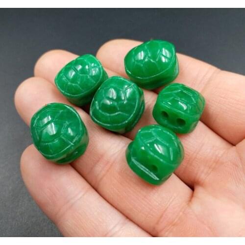 5PC Natural Green Tortoise Jade Bead Bracelet Accessories DIY Bangle Charm Jewellery Fashion Hand-Carved Luck Amulet