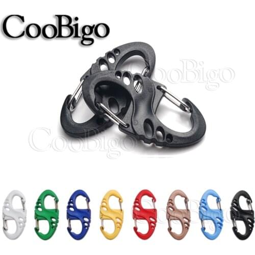 5pcs Colorful Carabiner S Shape Snap Clip For Paracord Survival Gear Buckles Outdoor Camping Backpack Climbing Key Chain Kits