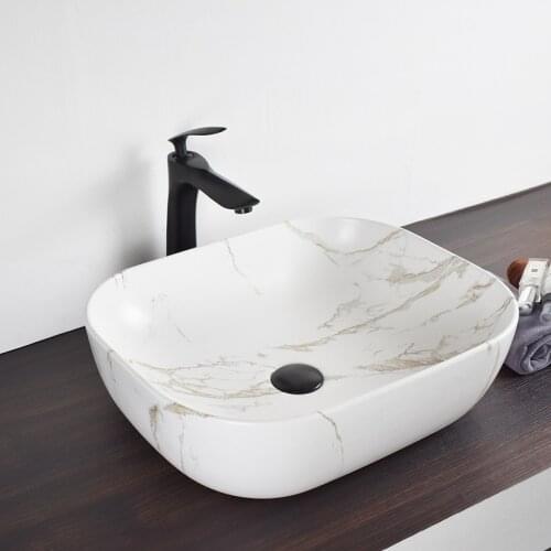 500*400*140mm Above Counter Basin Ceramic Washbasin Marble European Style Washbasin Bathroom Basin