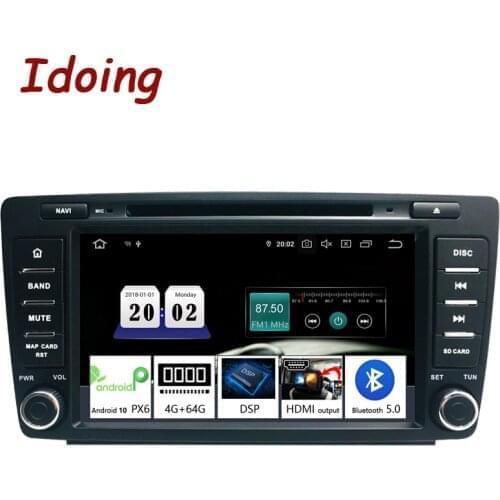 Idoing Android10 4G+64G Core 2Din DVD For Skoda Octavia 2 A5 2008-2013 Car Radio Multimedia Video Player Navigation GPS Head uni