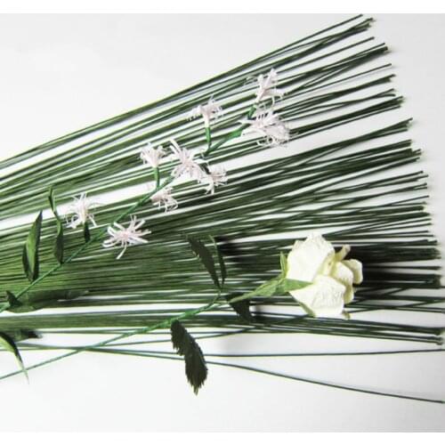 50Pcs/Set 26# 0.45mm 60CM High Quality Paper Covered Artificial Branches Twigs Iron Wire For DIY/nylon Flower Accessory