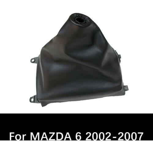 Black PU Leather Car Gear Shift Knob Gaiter Car Styling Shifter Boot Cover For MAZDA 6 2002 2003 2004 2005 2006 2007