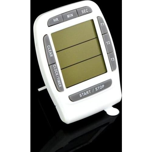 Cooking Timer Digital Kitchen Timer 3 Channel Timer with Stand Back Magnet White lin3776
