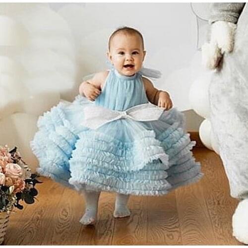 Baby Party Dresses for Girls Birthday Lovely Tutu Dress With Bow Toddler Girl Princess Clothes Photography Props