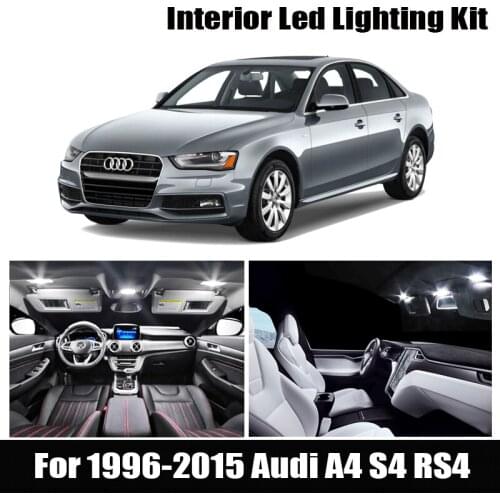 For 1996-2015 Audi A4 S4 RS4 B5 B6 B7 B8 Canbus LED license plate lighs+Error Free interior lights bulbs map dome vanity
