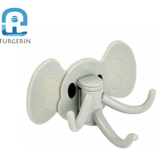 FURGERIN 2PCS/LOT key holder wall hook Animal Self Adhesive Clothing Display Rack home decoration accessories Keys Sticky Holder