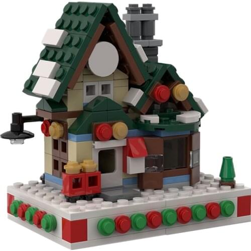 MOC Idea Assemble House Bricks Winter Village Post Office Building Blocks Kit Toys Christmas Series For Children Birthday Gifts