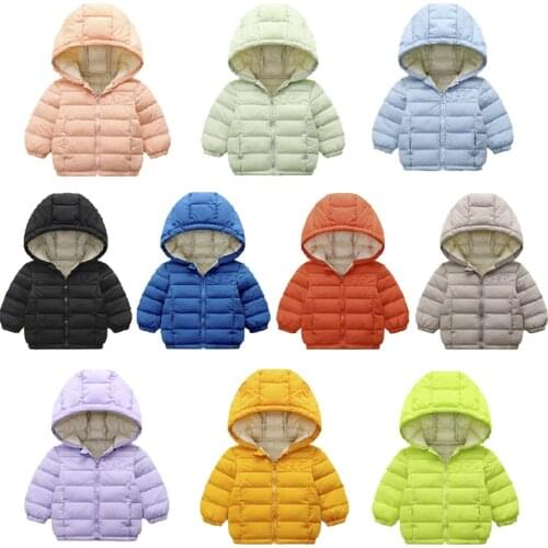 2020 Winter Boys Girls Jackets Hooded Outerwear Children Warm Down Jacket Kids Clothes Baby Outerwear Zipper Coats Ski Jacket