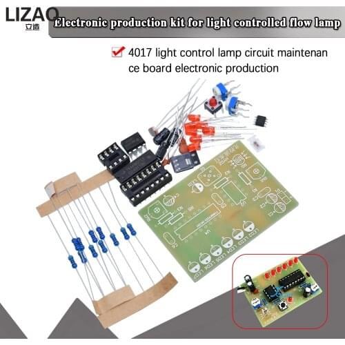 Light control flow lamp DIY kit electronic skills pieces CD4017 light control lamp electronic production student training topic