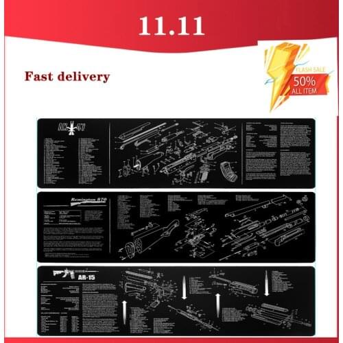 Magorui AR-15 AK47 Remington 870 Cleaning Rubber Mat 36"x12" Gunsmith Armorer with Parts Diagram and Instructions Mouse Pad Mat