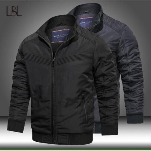 Men Winter Outwear Thick Warm Fleece Jacket Parkas Male Tactical Slim Fit Pilot Windproof Overcoat Mens 2021 New Bomber Coat
