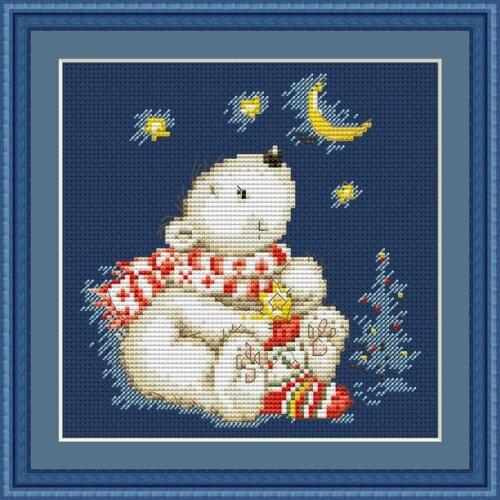 Mochizuki Bear Counted Cross Stitch 11CT 14CT 18CT DIY Chinese Cross Stitch Kits Embroidery Needlework Sets