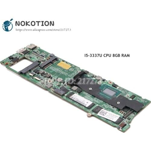 NOKOTION For Dell XPS 13 L322X Laptop Motherboard I5-3337U CPU 8GB RAM DAD13BMBCC1 CN-09WT99 09WT99 MAIN BOARD 1920*1080