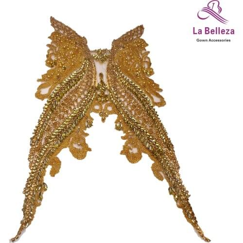 Silver /white/Red/Gold large pattern with heavy beads applique patch crystal Rhinestone patch wedding dress Accessories