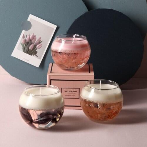 Nordic Scented Candle Handmade Smokeless Decorative Aromatic Candles Home Room Romantic Wedding Decor Flower Candle Cup Gift