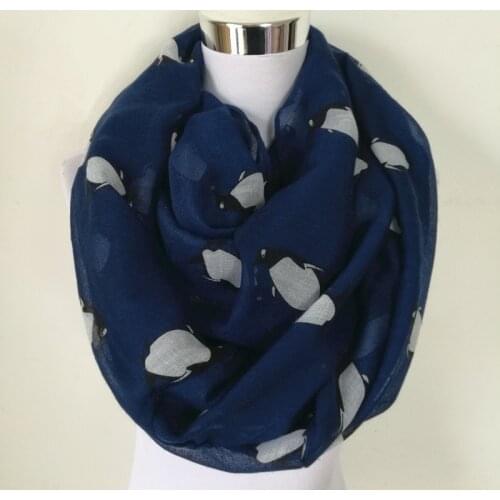 10pcs/lot Fashion ring scarf Women Penguin infinity scarf Animal Prints Shawl Lady Loop Stripe Scarf Popular four seasons