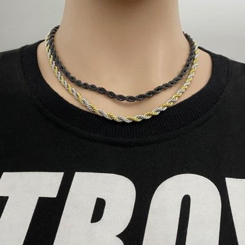 Titanium steel twist chain stainless steel necklace men and women all-match couple jewelry hot sale