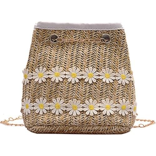 2019 Newest Hot Women Straw Woven Bag Summer Beach Rattan Shoulder Bags Wicker Weave Handbag Crossbody Mini Messenger Phone Bags