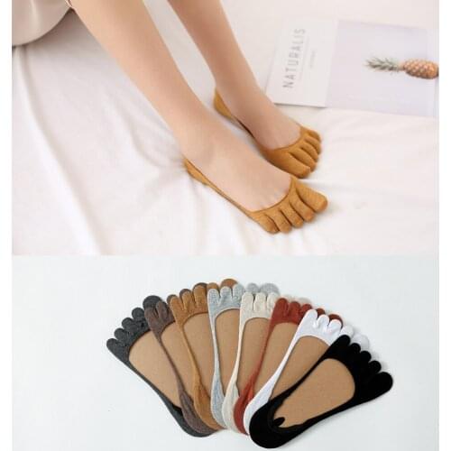 DOIAESKV Women Toe Socks Slippers Summer Autumn Fashion Short Socks Womens Cotton Boat Socks Female Five Finger Socks