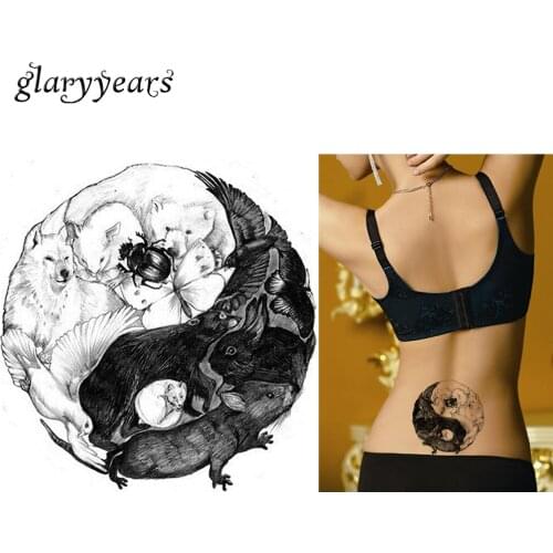 1 Piece Sexy DIY Body Art Beauty Makeup Waterproof Tattoo KM-073 Bear Wolf Butterfly Animal World Decal Temporary Tattoo Sticker