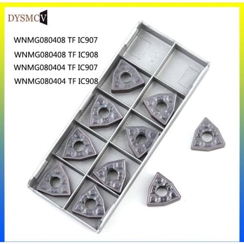 10pcs WNMG080408 TF IC907/908 External Turning Tools Carbide insert WNMG 080404 TF IC907/908 Lathe cutter Tool turning insert