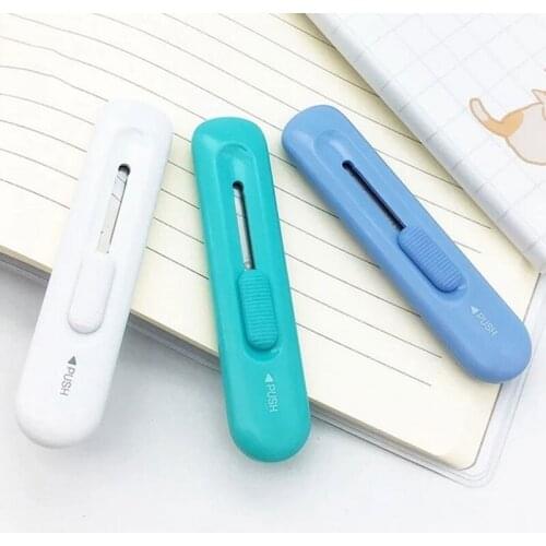 3 colors mini cutter Utility Knife Box Cutter Retractable Razor Blade Knife Office Supplies