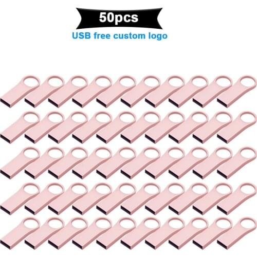50pcs/lot Hot Sale Metal USB Flash Drive Pendrive 64GB 32GB 16GB 8GB 4GB Memory Stick U Disk Free Shipping&logo for Special Gift
