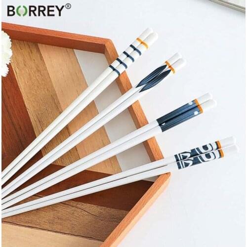 BORREY 6 Pairs Bone Chopsticks Reusable Dishwasher Safe Heat resistant Chopsticks Chinese sushi Mildew Proof Non Slip Chopsticks
