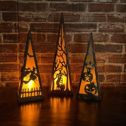 Halloween Atmospheres Lights Wizard Pumpkin Castle Holiday Party Decoration Props for Home Garden Decoration M56