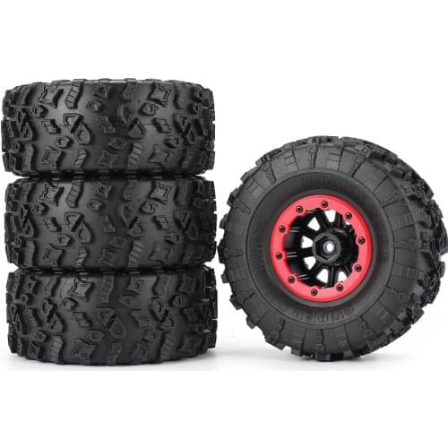 AUSTAR 4pcs AX-4021F 130mm Rim Rubber Tyre Tire Wheel Plastic Hub for 1/10 RC Crawler Model HSP HPI Spare Parts Accessories