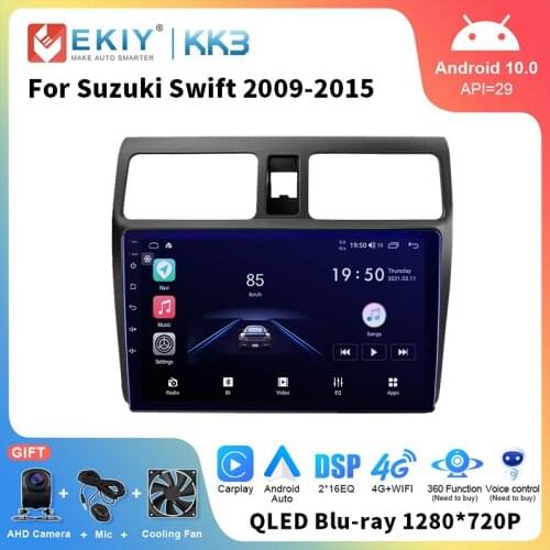 EKIY Android 10.0 Car Radio For Suzuki Swift 2009-2015 Multimedia GPS Navigation Video Play Auto Tape Recorder Stereo Receiver