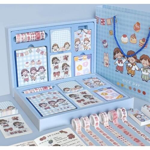 Notebook Handbook Tool Material Simple Cute Diary Washi Tape With A Blind Box Washi Sticker Notebook Gift Box