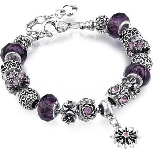 DIY alloy bracelet, glass crystal beaded bracelet