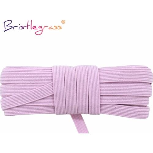 BRISTLEGRASS 2 5 10 Yard 1/4" 6mm Flat Skinny Elastic Cord Latex Rubber Band Stretch String Face Cover Earloop Dress Sewing Trim