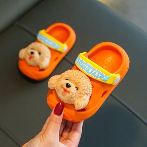 Childrens slippers summer girls' soft bottom anti-skid 1-3 years old 2 infants and young childrens lovely Baotou sandals