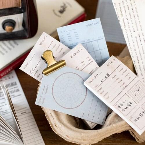 Yoofun 100pcs/pack Weekly Planner Monthly Daily Planner Book Memopad Notes Message Notebook Office School Vintage Stationery