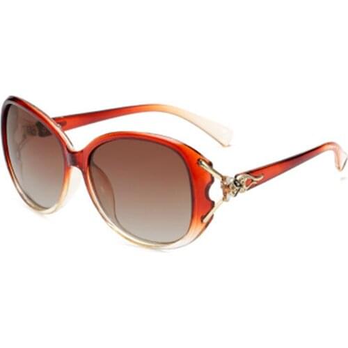 Gradient Fox Animals Glasses Polarized Diamond Frame Pearl Sunglasses Women