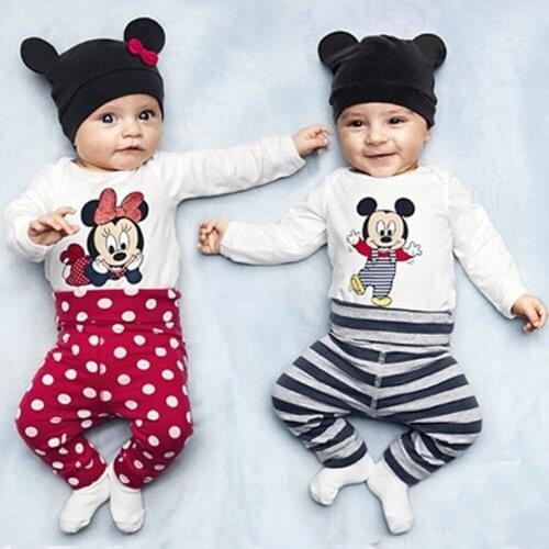 Mickey Spring Baby Boy Clothing Set Disney Cotton Baby Girl Clothing Newborn Baby Clothes Roupas Bebe Infant Jumpsuits Cartoon