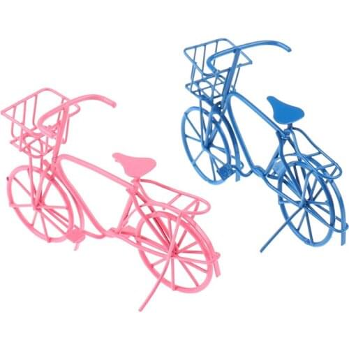 1:12 Dollhouse Miniature Bike Metal Bicycle Doll Garden Decor Early Model Toy