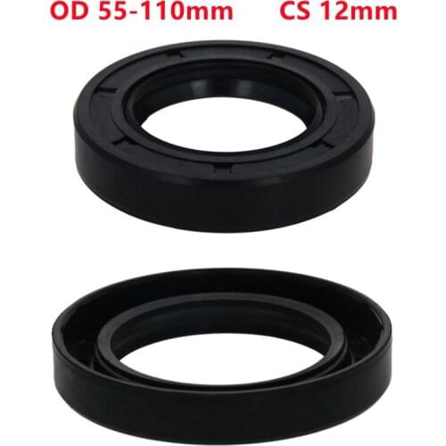 OD 55~110mm Black NBR Skeleton Oil Shaft Seal CS 12mm ID 38~85mm Nitrile Rubber Double Lips TC Ring Gaskets
