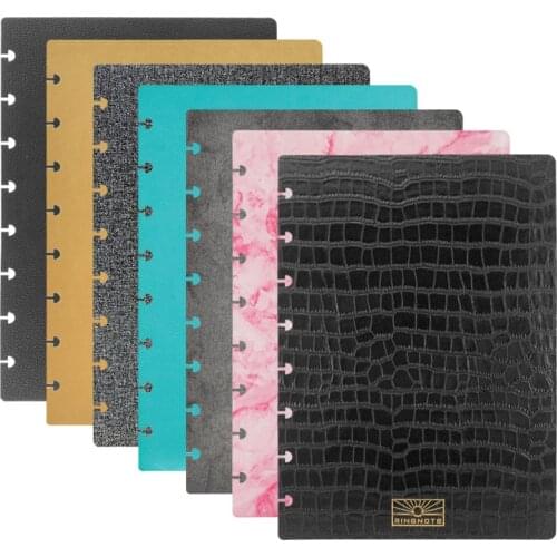 Fromthenon A5 Mushroom Hole Notebook Cover PU Leather Disc-bound Loose Leaf Planner Shell Business Stationery Accessories