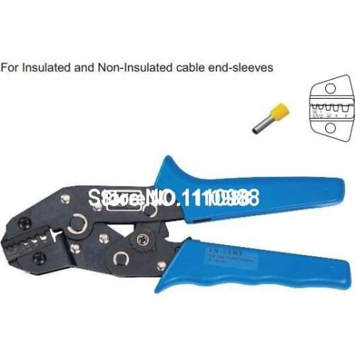 One Hand Insulated And Non-Insulated Ferrules Plier Crimper 0.5-6mm2 AWG 22-10