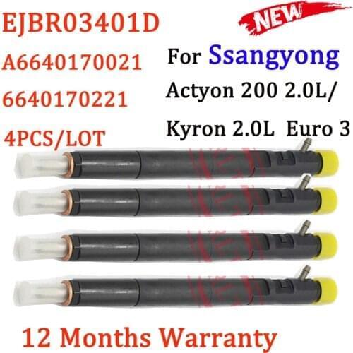 ORLTL 4PC 6640170221 Fuel Injector EJBR03401D (A6640170021) Common Rail Sprayer EJB R03401D EJBR0 3401D For SSANGYONG KYRON D20D