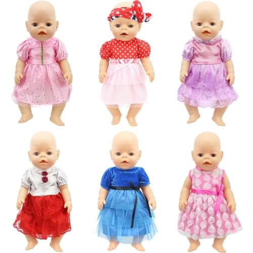 Doll Clothe Different Dress fit Zapf 14 to 17 Inch New Born Baby Doll, 18 Inch American Dolls Clothes Accessories Gift for Girl