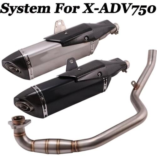 Full System For X-ADV750 X-ADV 750 ADV 750 2018 2019 Motorcycle GP Exhaust Escape Front Link Pipe Muffler Tube Header Slip On