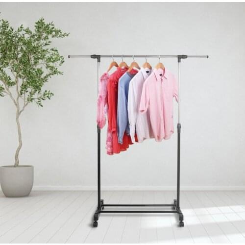 Adjustable Drying Rack Mobile Clothes Coat Garment Hang Rail Rack Storage Stand On Wheels Laundry Rack Hanging Drying Hanger HWC