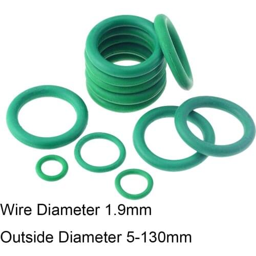 Wire Diameter 1.9mm Outside Diameter 5-130mm Green Rubber O Ring O-Ring Washer Seals Oil Sealing Gasket Automobile Sealing